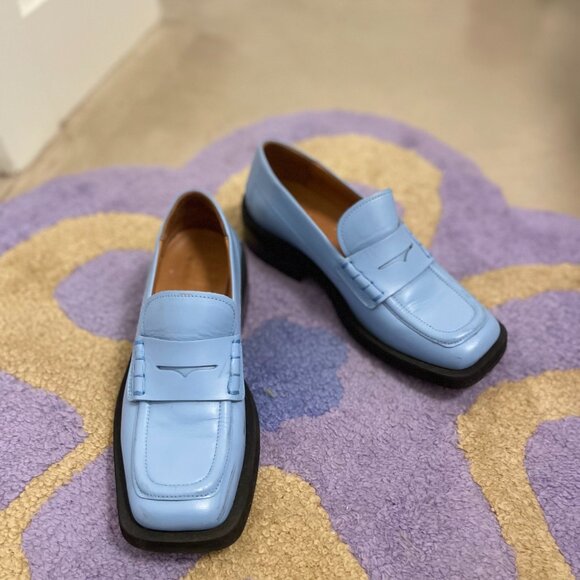 Blue Leather Loafers - Picture 2 of 3
